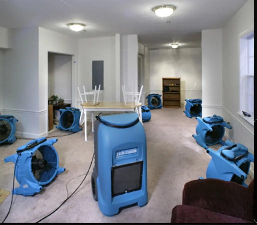 Air movers and dehumidifier setup for Water Extraction & Removal in Walden